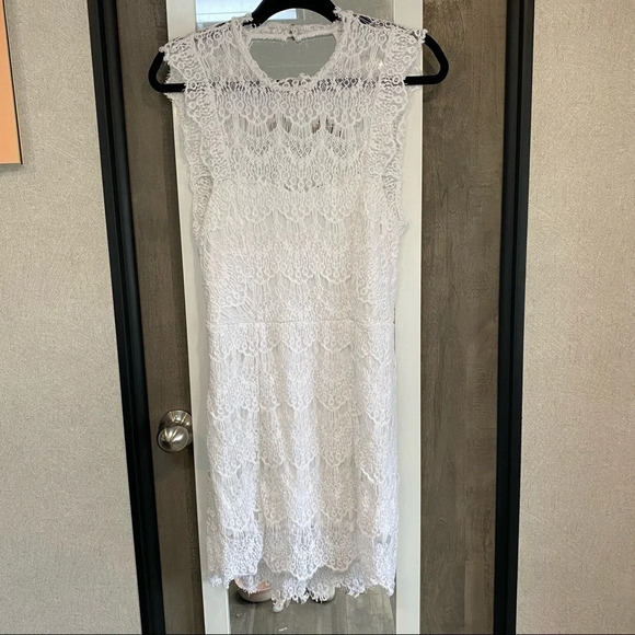 Free People Lace Open Back Mini Dress - Picture 1 of 4